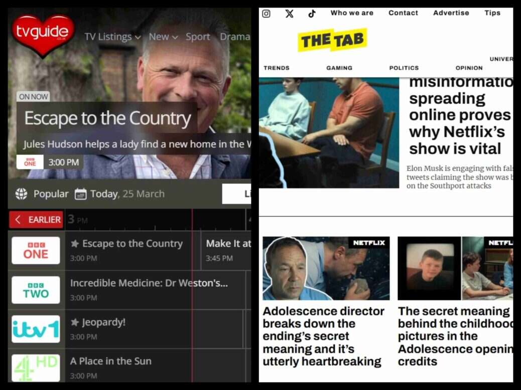 Screenshots of Digitalbox websites, illustrating an article about the company's 2024 full-year results