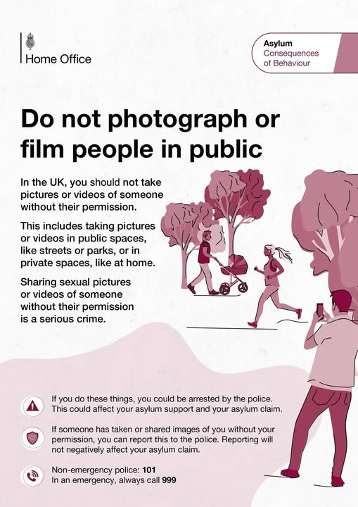 Home Office asylum seeker booklet screenshot.