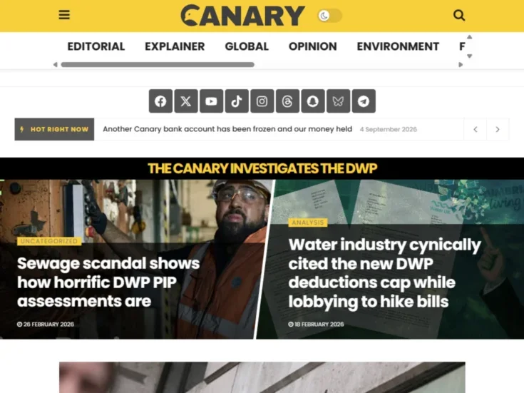 The Canary suspends operations after second bank account blocked