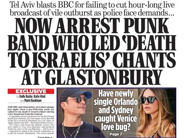 Mail on Sunday Bob Vylan 'death to Israelis' splash 'not misleading', IPSO says