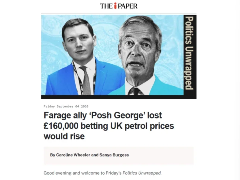 Top of 4 September edition of The i Paper's Politics Unwrapped