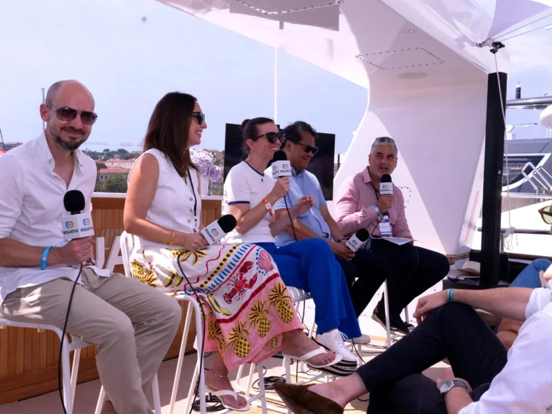 Martin Ashplant, product development and operations director PA Media; Hannah Blake, MD of new media at Mail Metro Media; Jacqueline Cameron, chief revenue officer of Axios; Mike Peralta, chief revenue officer at Future and Dominic Ponsford from Press Gazette. Picture: Press Gazette