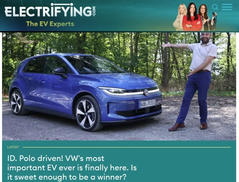 Electrifying.com homepage screenshot on 9 September 2026