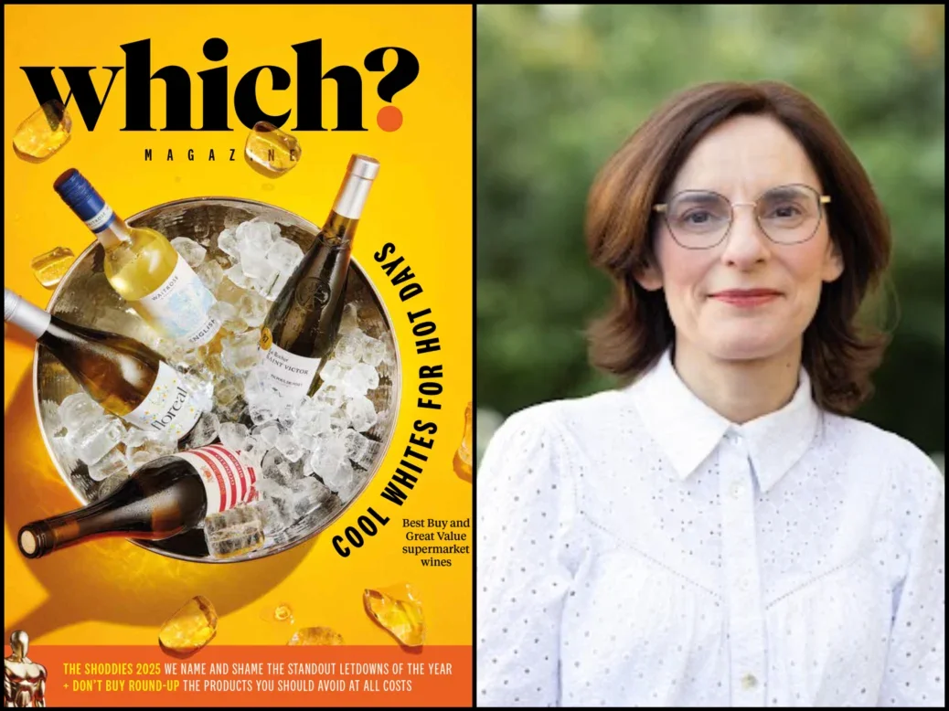 Which? August 2025 cover and Which? director of content Jenni Allen who discussed subscribers and evolving strategy